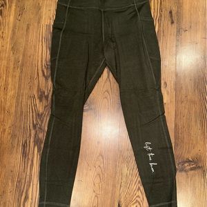 BOODY green leggings PURE BARRE LTB. Size large